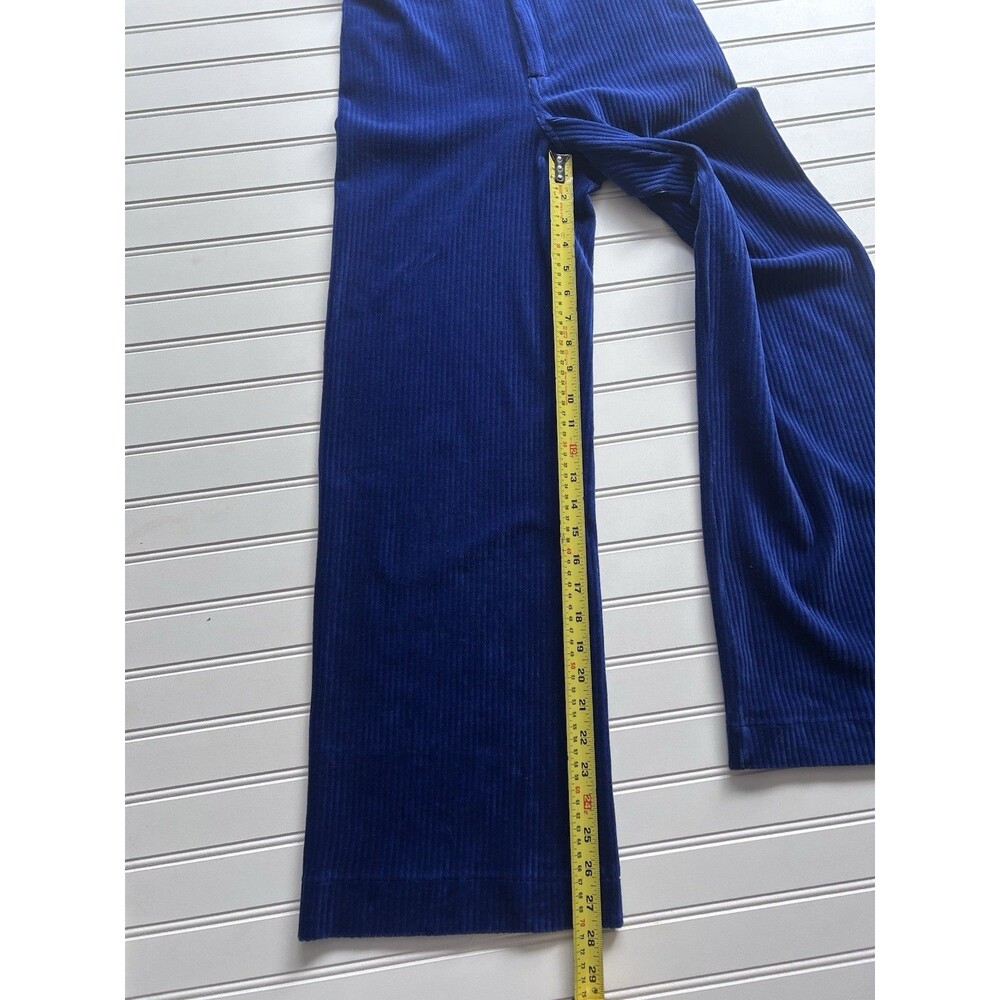 Z Supply Royal Blue Corduroy Wide Leg Pants XS High Rise Cobalt Ribbed Stretch - Picture 4 of 9